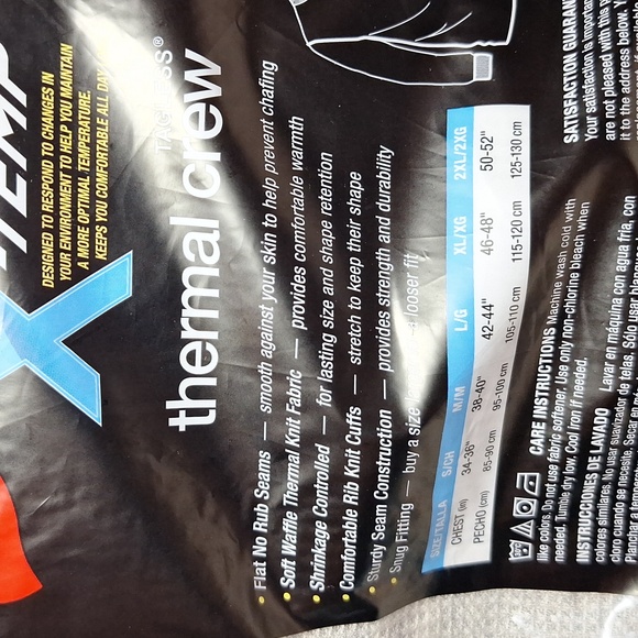 Hanes Thermal Long Underwear Shirt Men's Size Large 38-40 Cotton Poly Blend - Picture 5 of 5